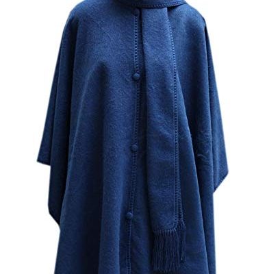 Alpaca Wool Cape Cloak with matching Scarf, Steel Blue Review