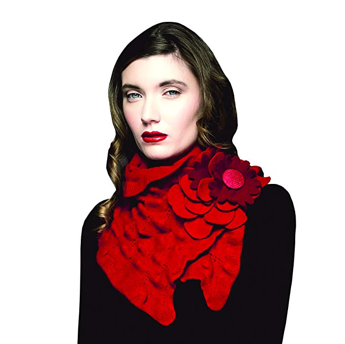 Irish Rose Collar Scarf - Red