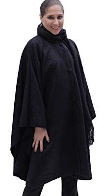 Alpaca Wool Cape Cloak with matching Scarf, Navy Blue Review