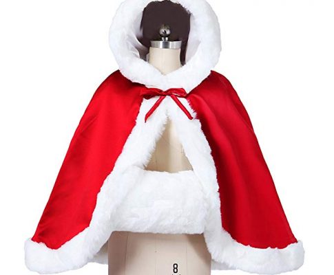 Wedding Cape Hooded Cloak for Bride Winter Reversible with Fur Trim Free Hand Muff Hip-length 18 Colors by BEAUTELICATE Review