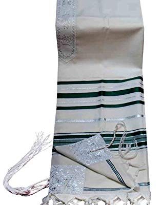 Talitnia Virgin Wool Tallit Prayer Shawl Green and Silver Stripes Review