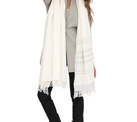 Twill Handwoven Merino Shawl and Oversize Scarf with Stripes 100 X 200cm Review