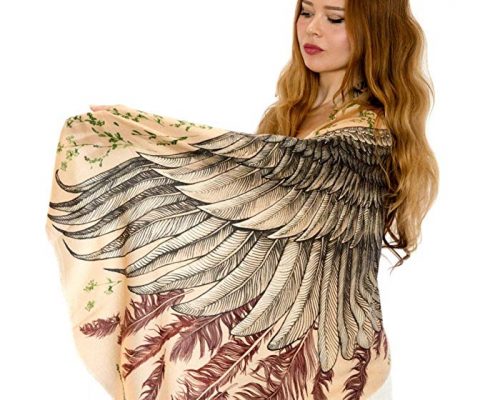 Silk & Cashmere Feather Bird Wings Bohemian Earthly Summer Shawl Scarf Review