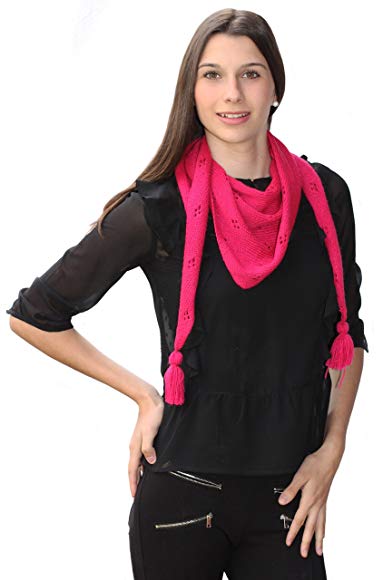 MADE TO ORDER IN ANY COLOR - Handmade ULTRA THIN Triangular PURE Alpaca Scarf - Hot Pink