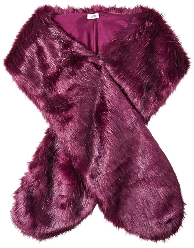 BADGLEY MISCHKA Women's Faux Mink Stole Shawl with Solid Lining