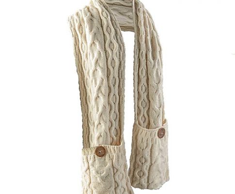 Women’s Galway Bay Cable Knit Wool Pocket Scarf Review