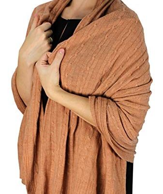 Peach Couture Cable Knit Warm Soft Cashmere Wool Oversized Scarf Shawl Review
