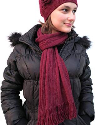 Handmade Alpaca Scarf and Hat Set for TEENS – Vintage Burgundy (Ships from FRANCE) Review