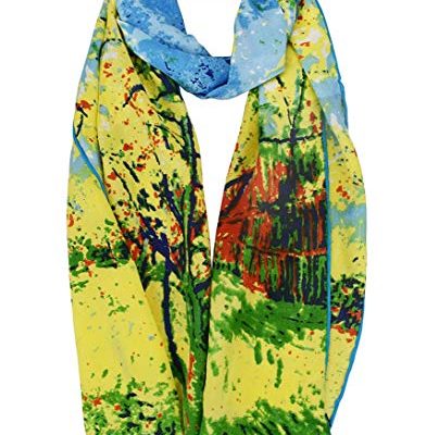 Elegna 100% Luxurious Silk Scarf Van Gogh Famous Painted Scarves Review