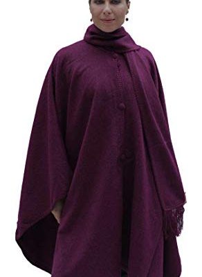 Alpaca Wool Cape Cloak with matching Scarf, Plum Review