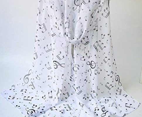 Cindere Lightweight Chiffon Musical Note Printed Summer Beach Gift Scarf Shawl Wrap Review