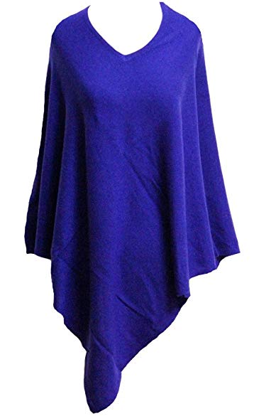 Exclusive Cashmere Poncho -Royal Blue Color Cashmere - Handmade in Nepal