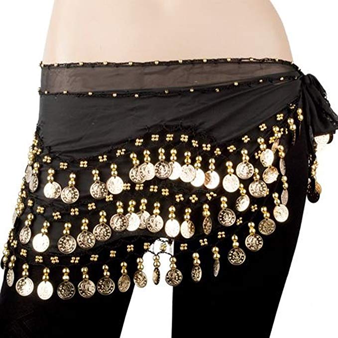 BellyLady Wholesale 10 Pcs 158 Gold Coins Belly Dance Hip Scarf