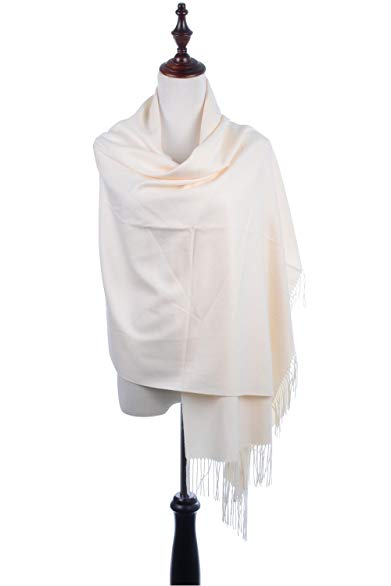 BYOS Versatile Oversized Soft Cashmere Shawl Scarf Travel Wrap Blanket W/ Tassels, Many Colors