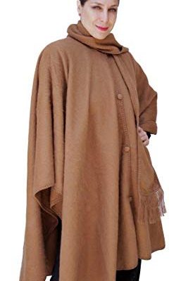 Alpaca Wool Cape Cloak with matching Scarf, Camel Review