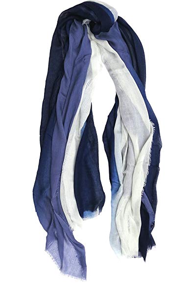 Blue Pacific Dream Scarf, Cashmere and Silk, Denim and Coconut