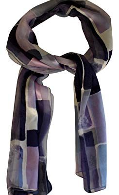 French Silk long scarf, French design “Paris Fashion” – 55″ x 15″ – 100% silk chiffon Review