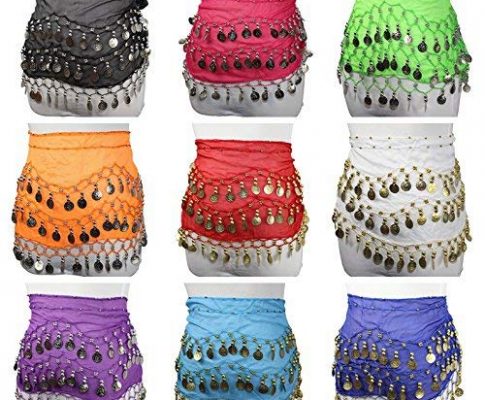 REINDEAR 20 Pcs Belly Dance Skirt Scarf Hip Wrap Belt Wholesale Low Price Voile Coins US Seller Review