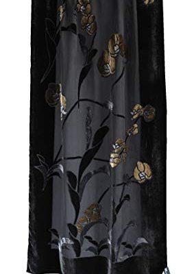 Silk Base Burn-out Velvet Shawl,71″Lx21″W, Orchid,Gold on Black Review