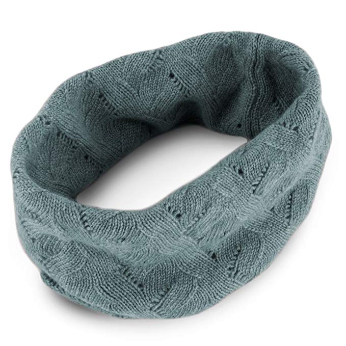 Women's 100% Cashmere Infinity Scarf Snood - Light Gray - made in Scotland by Love Cashmere RRP 150
