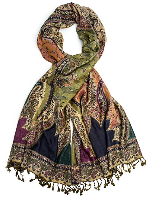 Bohomonde, Hana Reversible Cashmere Silk Pashmina Scarf, hand made in India